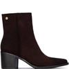 XTI WOMENS ZIP ANKLE BOOT - BROWN