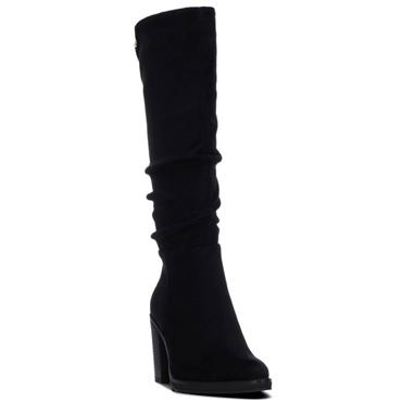 XTI WOMENS ZIP HIGH LEG BOOT - BLACK
