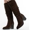 XTI WOMENS ZIP HIGH LEG BOOT - BROWN