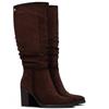 XTI WOMENS ZIP HIGH LEG BOOT - BROWN