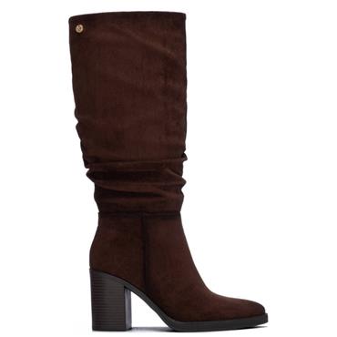 XTI WOMENS ZIP HIGH LEG BOOT - BROWN
