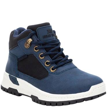 XTI KIDS ZIP LACE ANKLE BOOT - NAVY