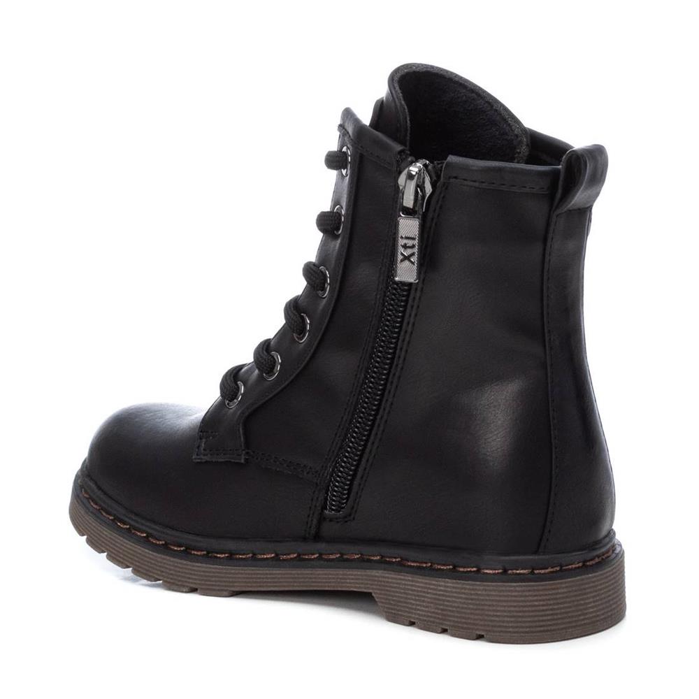 XTI GIRLS ZIP 6 EYE LACE BOOT BLACK Paul Byron Shoes Ireland