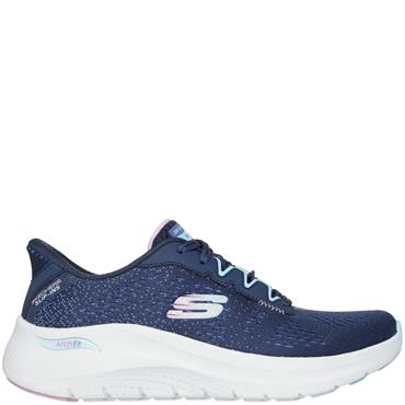 SKECHERS WOMENS ARCH FIT SLIP IN'S TRAIN - NAVY MULTI