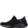 SKECHERS WOMENS SLIP INS LACE TRAINER - ALL BLACK