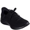 SKECHERS WOMENS SLIP INS LACE TRAINER - ALL BLACK
