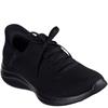 SKECHERS WOMENS SLIP INS LACE TRAINER - ALL BLACK