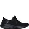 SKECHERS WOMENS SLIP INS LACE TRAINER - ALL BLACK
