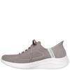 SKECHERS WOMENS SLIP INS LACE TRAINER - DARK TAUPE