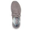 SKECHERS WOMENS SLIP INS LACE TRAINER - DARK TAUPE