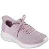 SKECHERS WOMENS SLIP INS LACE TRAINER - LIGHT MAUVE