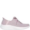SKECHERS WOMENS SLIP INS LACE TRAINER - LIGHT MAUVE