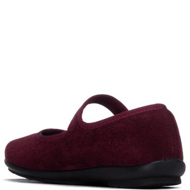XTI GIRLS DOUBLE STRAP FLAT SHOE - BURGUNDY