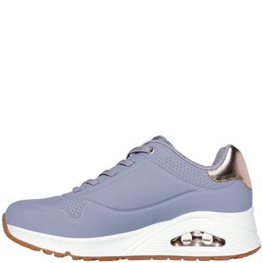 SKECHERS WOMENS UNO SHIMMER TRAINER - QUAIL