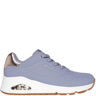 SKECHERS WOMENS UNO SHIMMER TRAINER - QUAIL