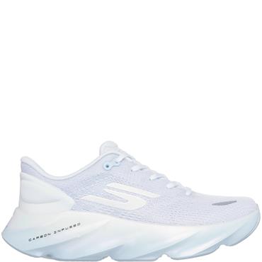SKECHERS WOMENS AERO BURST LACE TRAINER - WHITE LIGHT BLUE