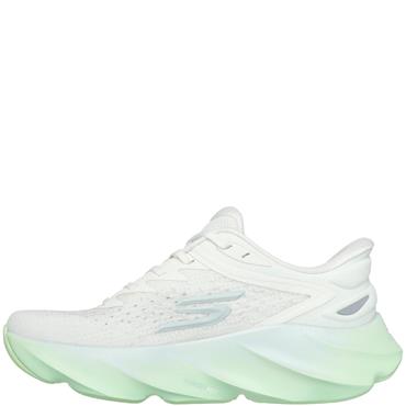 SKECHERS WOMENS AERO BURST LACE TRAINER - OFFWHITE GREEN