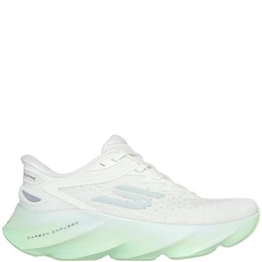 SKECHERS WOMENS AERO BURST LACE TRAINER - OFFWHITE GREEN