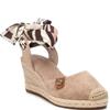 REFRESH WOMENS WEDGE STRAP SANDAL - BEIGE SUEDE
