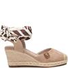 REFRESH WOMENS WEDGE STRAP SANDAL - BEIGE SUEDE