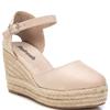REFRESH WOMENS WEDGE STRAP SANDAL - BEIGE SUEDE