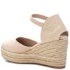 REFRESH WOMENS WEDGE STRAP SANDAL - BEIGE SUEDE