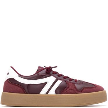 REFRESH WOMENS LACE TRAINER - BURGUNDY