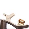 REFRESH WOMENS MID HEEL STRAP SANDAL - BEIGE