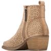 REFRESH WOMENS ZIP ANKLE BOOT - BEIGE SUEDE