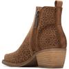 REFRESH WOMENS ZIP ANKLE BOOT - CAMEL SUEDE