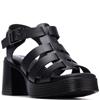 REFRESH WOMENS MID HEEL STRAP SANDAL - BLACK