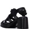 REFRESH WOMENS MID HEEL STRAP SANDAL - BLACK