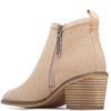 REFRESH WOMENS ZIP ANKLE BOOT - BEIGE SUEDE