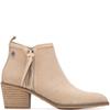 REFRESH WOMENS ZIP ANKLE BOOT - BEIGE SUEDE
