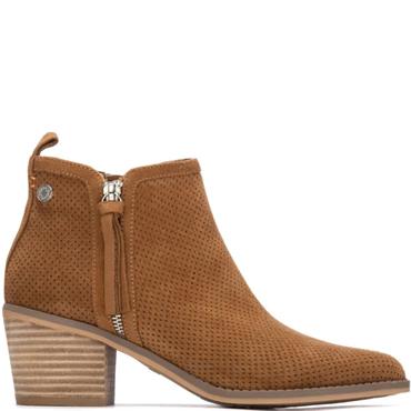 REFRESH WOMENS ZIP ANKLE BOOT - CAMEL SUEDE