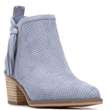 REFRESH WOMENS ZIP ANKLE BOOT - JEANS SUEDE