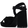 REFRESH WOMENS HIGH HEEL STRAP SANDAL - BLACK SUEDE