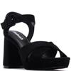 REFRESH WOMENS HIGH HEEL STRAP SANDAL - BLACK SUEDE