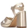REFRESH WOMENS HIGH HEEL STRAP SANDAL - GOLD SUEDE