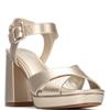REFRESH WOMENS HIGH HEEL STRAP SANDAL - GOLD SUEDE