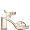 REFRESH WOMENS HIGH HEEL STRAP SANDAL - GOLD SUEDE