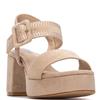 REFRESH WOMENS HIGH HEEL STRAP SANDAL - BEIGE