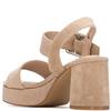REFRESH WOMENS HIGH HEEL STRAP SANDAL - BEIGE