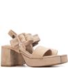 REFRESH WOMENS HIGH HEEL STRAP SANDAL - BEIGE