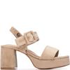 REFRESH WOMENS HIGH HEEL STRAP SANDAL - BEIGE