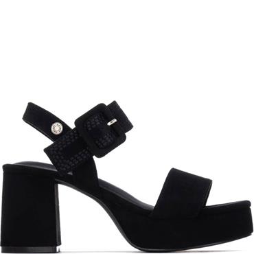 REFRESH WOMENS HIGH HEEL STRAP SANDAL - BLACK