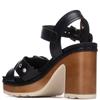 REFRESH WOMENS HIGH HEEL STRAP SANDAL - BLACK
