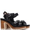REFRESH WOMENS HIGH HEEL STRAP SANDAL - BLACK