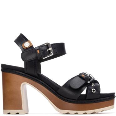 REFRESH WOMENS HIGH HEEL STRAP SANDAL - BLACK