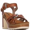 REFRESH WOMENS HIGH HEEL STRAP SANDAL - CAMEL